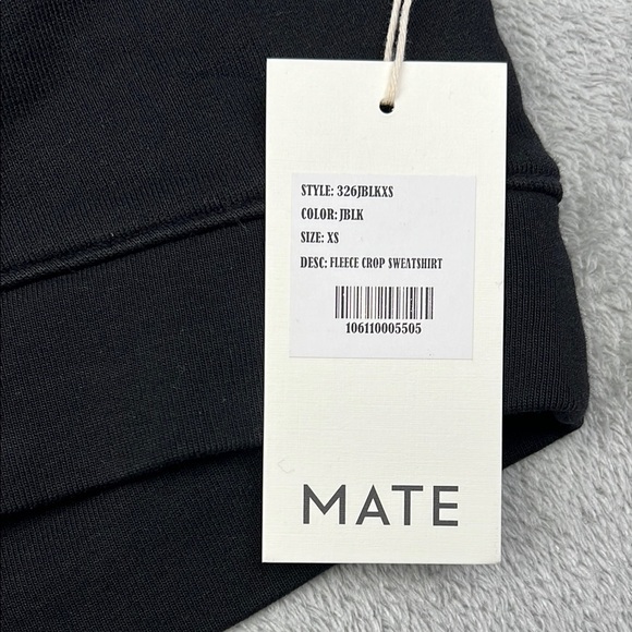 NEW MATE The Label XS 50% Organic Cotton, Cotton Crop Crew Neck Sweatshirt - Picture 5 of 9